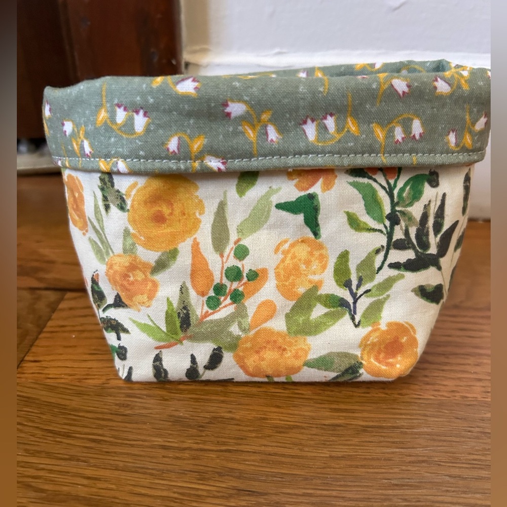 Floral Fabric Storage Basket